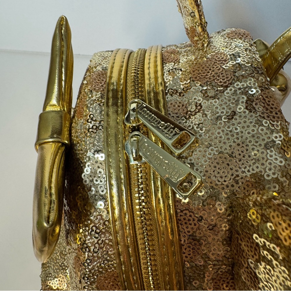 NWT. Disney Loungefly Minnie Mouse Gold Sequin Mini Backpack. - Picture 9 of 13